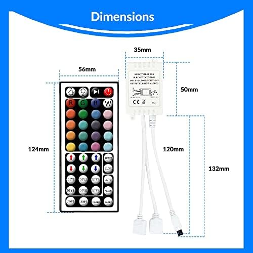 Arote LED RGB Controller 44key, LED Remote Control IR Remote Controller Control for RGB Strip SMD 2835 5050 Strip Light Strip Color Change Led Light Strip DC 12V
