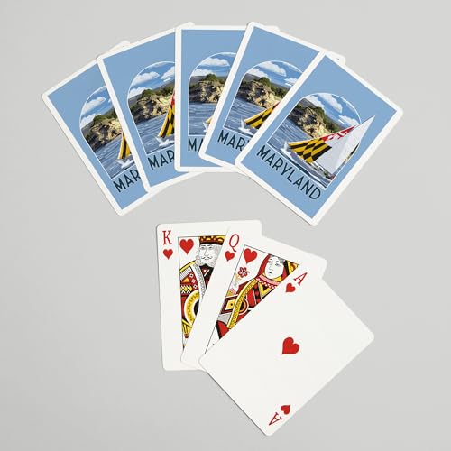 Lantern Press Naipes Poker Maryland Sloop Sailboat 52 miniatura 7