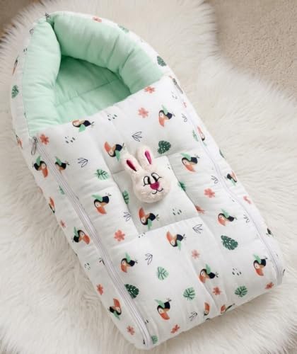 Image of VOIDROP Baby Sleeping Bag for New Born, Muslin Baby Sleeping Bag 0-6 Month for Infant, Washable & Foldable Cotton Design (Bird Print)