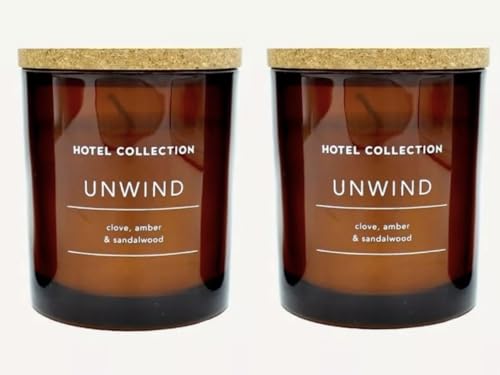 Aldi | Unwind - Clove, Amber & Sandalwood - Scented Candle | 200g×2 [Twin Pack] Hotel Collection