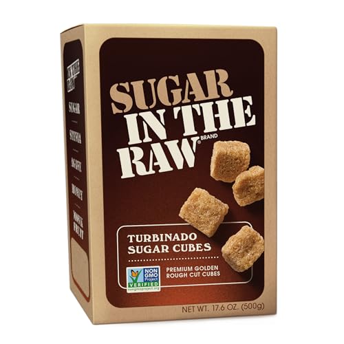 Sugar In The Raw Turbinado Cane Sugar Cubes, 17.6 oz. Box, Pure, All-Natural Turbinado Sugar, Non-GMO Project Certified, Kosher, Vegan and Gluten Free