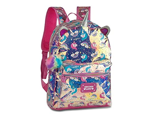 Mochila de Costas, Clio, Unicórnio Holográfico, Grande