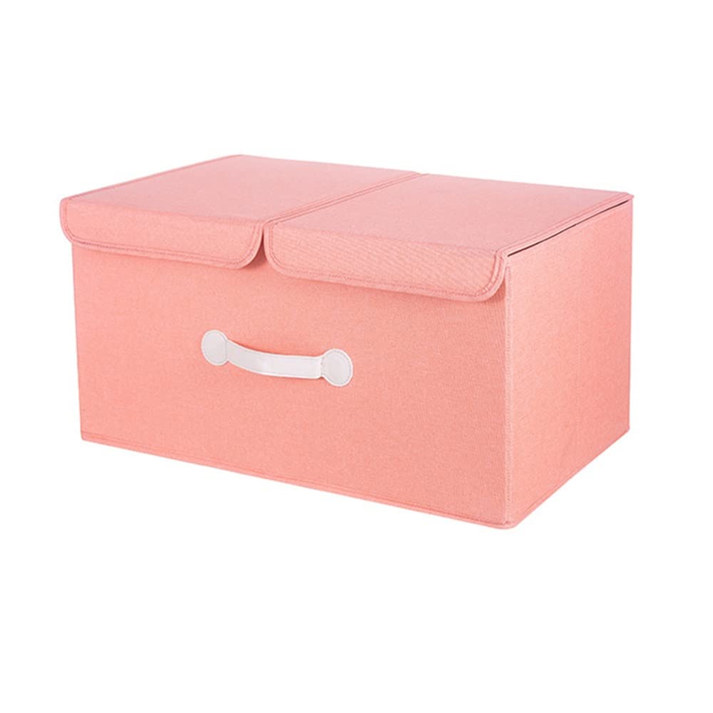 ETRGFTHU Clothes Storage Box Household Large-capacity Foldable Dust-proof Design with Cover Under-bed Debris Storage Box Strong and Sturdy(Pink)