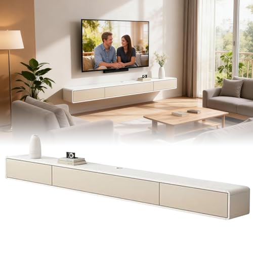 Support TV mural simple pour salon encombré : la solution en bois pour ranger vos consoles