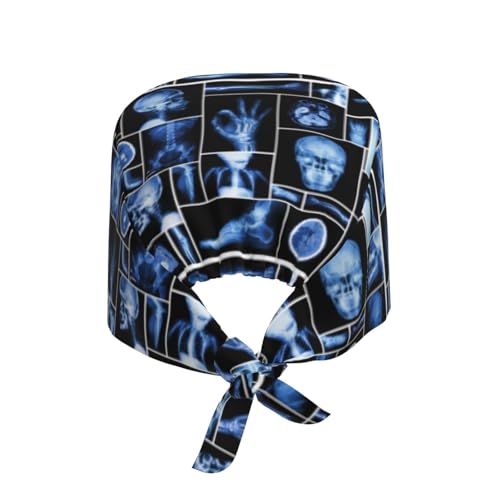 Image of Working Cap Scrub Cap with Sweatband Adjustable Unisex Women Tie Back Hat Nurse Surgical Caps