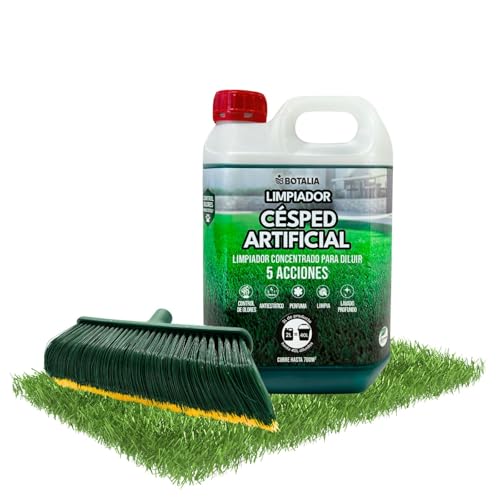PLANTAWA Pack Higienizador Concentrado 2L + Cepillo (Sin Mango) | Limpieza Césped Artificial para Todo Tipo de Césped | El embalaje puede variar