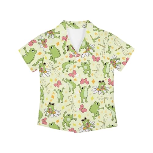 SYtrade Girls Boy's Button Down Hawaiian Shirts Short Sleeve Easter Spring Shirt