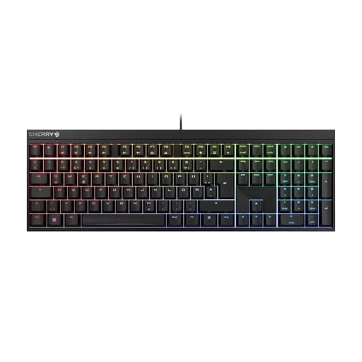 CHERRY MX 2.0S, kabelgebundene Gaming-Tastatur mit RGB-Beleuchtung, Deutsches Layout (QWERTZ), MX Black Switches, schwarz