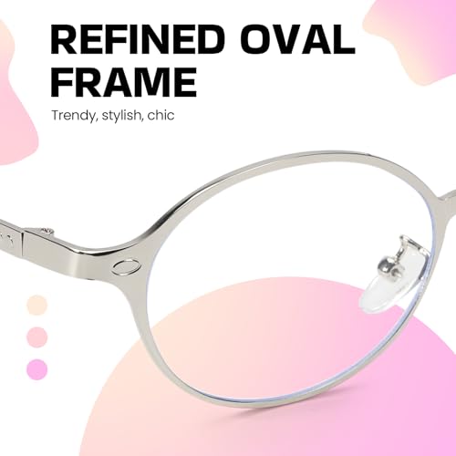 Image of SODQW Blue Light Blocking Glasses for Women,Oval Glasses Frame non prescription Bluelight Glasses