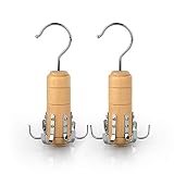 SUNTRADE Wooden Belt Tie Rack Scarf Hanger for Closet，for Belts Tie Scarves Tank Top and Jewelry (2