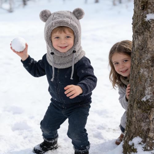 Gorro cálido y resistente al viento para niños pasamontañas infantil antiresfriados 4