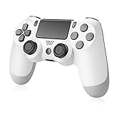 XUANMEIKE Wireless Game Controller Compatible with PS4 Console and Built-in Speaker，Gyro and Motor Remote-White