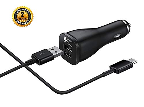Adaptive Fast Charging Dual-Port Car Charger, LaoFas USB Rapid Car Charger with Type