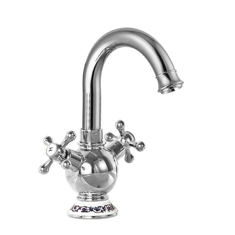 Robinet antique double poignée en cuivre massif pour évier cuisine rétro