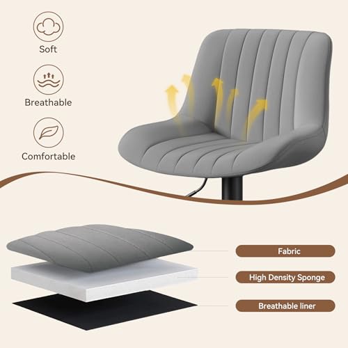 Image of Nalupatio Bar Stools Set of 4, Adjustable Modern Swivel Bar Stools with Backs, Counter Height Performance Fabric Island Chairs for Home Kitchen, Dark Grey