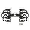 Wide Foot Pegs MX Mini Floorboards Footrest for Harley Softail 2018-2024 Street Bob Deluxe Low Rider Fat Bob Sport Glide Fatboy Breakout Slim (Front Peg, Silver Black)