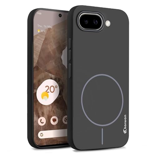 Image of KARWAN? Magnetic Wireless Ultra Slim-Fit Back Case Cover for Google Pixel 9A |Hard PC Case Cover| Ultra-Thin & Light Weight with [Ultra Premium Feel] Case for Google Pixel 9A (6.3 inch) (Black)