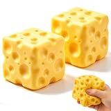 2 Stück Cheese Squishy - 7CM zum Drücken und Kneten für Anti Stress