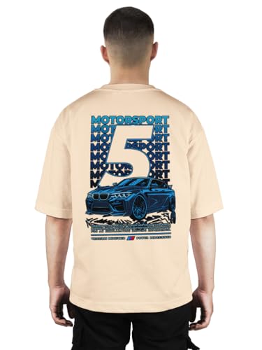 Image of Buy That Trendz Mens Oversized Tshirt 5 Motorsport Printed Crew Neck Cotton Drop Shoulder Half Sleeve Stylish Tshirt