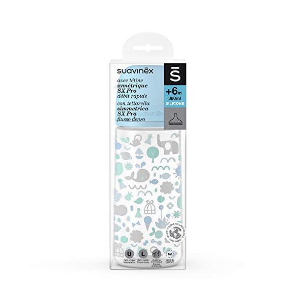 Suavinex Symetrique Sx Pro L Memories Babyflasche, 360 ml, Blau – Bild 3