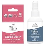 Earth Mama Essentials Bundle | Organic Nipple Butter™ & Herbal Perineal Spray | Postpartum Essentials for Nursing and After Birth Recovery