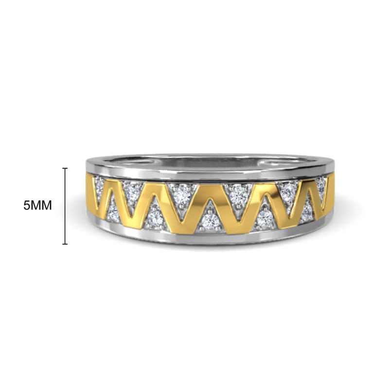 Image of KISNA 14k / 18k Real Gold & Diamond Ring | Diwali, Rakhi Rakshabandhan Gift for Brother, Husband | With Certificate of Authenticity & BIS-Hallmarked Gold Jewellery | Joseph Diamond Ring For Him