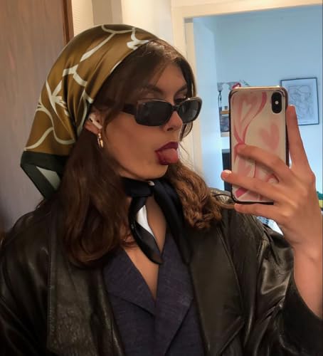 27.5" Head Scarf for Women, Large Square Satin Hair Scarf Neck Silk Scarves Hair Wrap Bandanas For Sleeping2