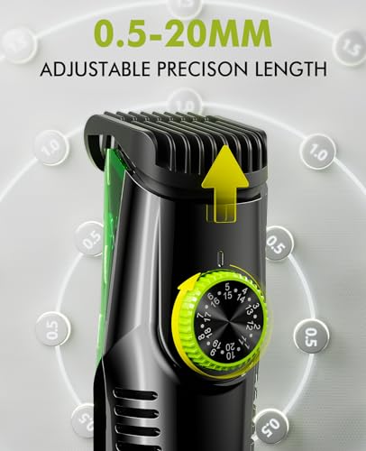Image of Vacuum Beard Trimmer for Men: Cordless Electric Trimmer for Less Mess | 90+ Min Runtime & 20 Adjustable Lengths -IPX7 Waterproof & Rinses Easy -for Body & Mustache & Stubble