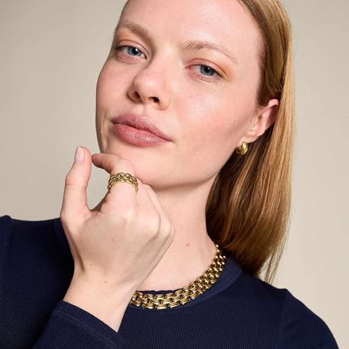 Image of Fossil Women's Ellis Toi Et Moi Gold-Tone Brass Station Necklace