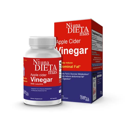 Reduce Abdominal Fat - Vinegar Capsules - Best For Weight Loss - Glucose And Fat Metabolism Aid (2 Month Supply) - Ni Una Dieta Más #TOP4