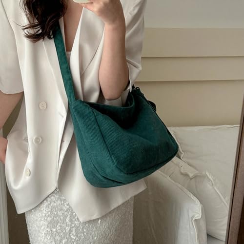 Elegant Corduroy Shoulder Bag for Men and Women Versatile Crossbody Bag Fashionable Satchel with Adjsutable Strap3