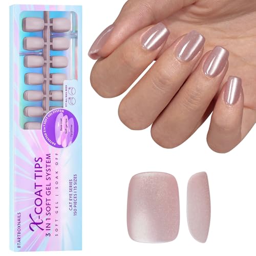 BTArtboxnails Press On Nails, Short Square Purple Fake Nails, 150Pcs