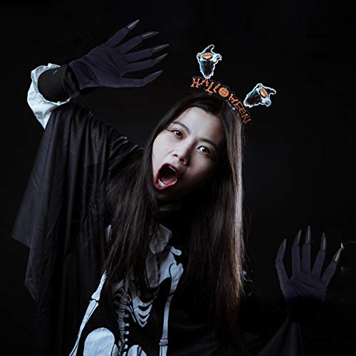 2 pares de luvas para fantasia de Halloween da Artibetter com unhas arranhadas e unhas para fantasia