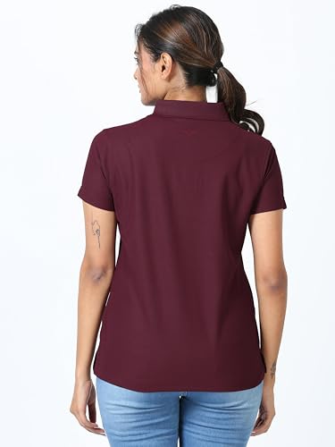Image of STELLERS Women's Premium Polo T-Shirt, Regular Fit | Odour Resistant | Wrinkle Free | Quick Dry | Stretchable | Lightweight | Breathable | Sustainable | Anti-Static | Feather Touch Feel