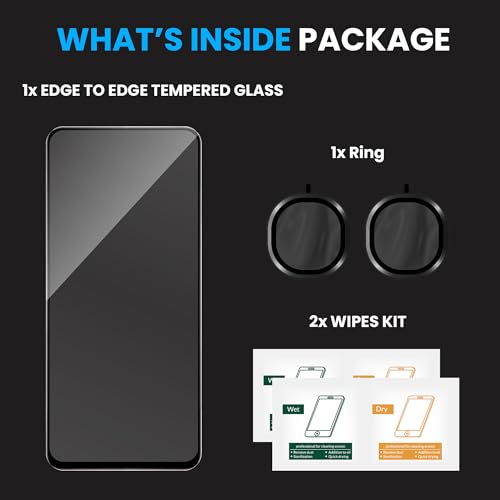 Image of FIRST MART Military-Grade Tempered Glass Camera Lens for Vivo Y31 Pro 5G (6.72 Inch) With Black Camera Ring Guard & Installation Kit | Edge-to-Edge Protector Coverage | Black
