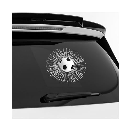 MUQIDA 3D Broken Glass Car Sticker Soccer Ball Decal