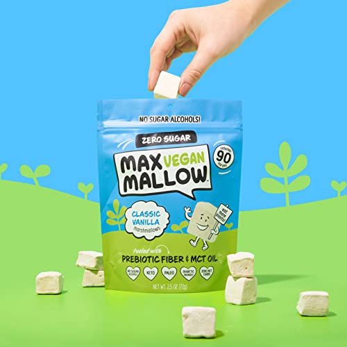 New Know Brainer Max Sweets Snacks Sugar Free & Sugar Alcohol Free Keto Vegan Marshmallows-Diabetic Diet Friendly & Keto Health Snack (Classic Vanilla 3 Pack) #TOP2