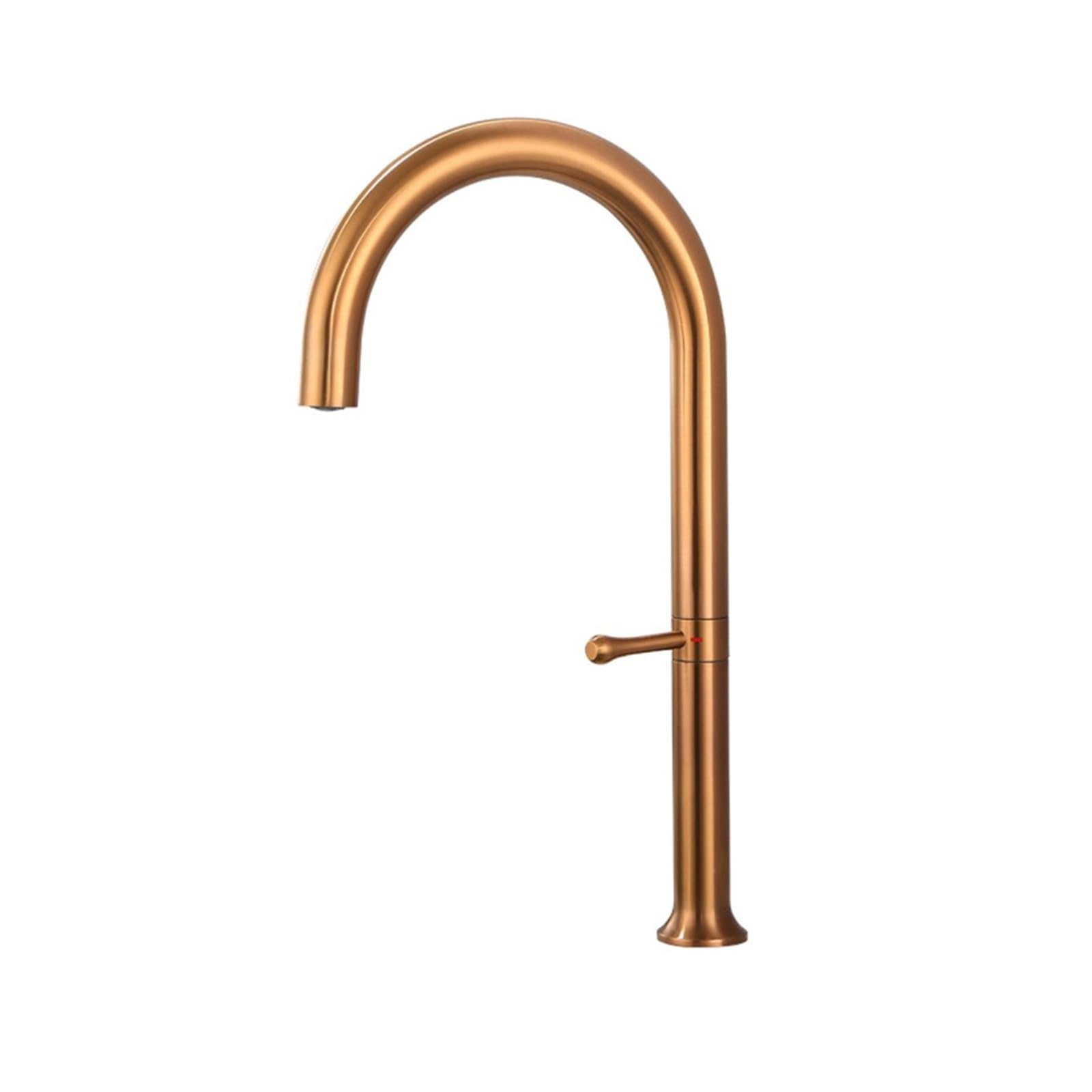 Robinetterie de cuisine or rose en acier inoxydable avec valve céramique durable