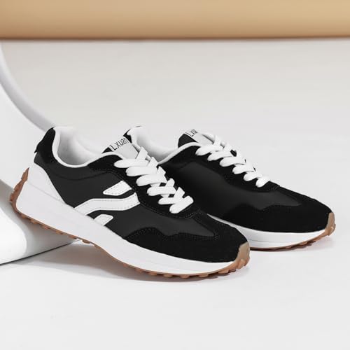 Women's Retro Chunky Sole Sneakers-Casual Lightweight Lace-Up Walking Shoes Anti-Slip & Brethable3