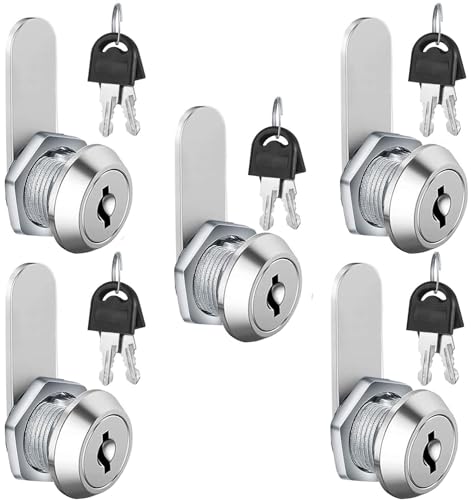 RUNCCI-YUN 5 Pièces Serrure de boîte aux lettres 20 mm Serrure à Came avec 5 clés pour tiroir d'armoire, boîte à outils, verrous porte de placard serrure casier meuble caisse