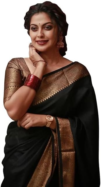 Pure Banarasi Style Women's Kanjivaram Silk Sari with Wedding Blouse (Yatri)