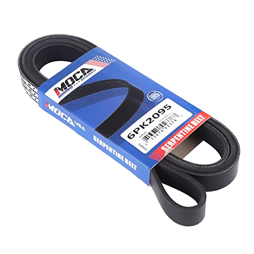 Image of MOCA 6PK2095 Serpentine Belt Compatible with 2005-2008 for Chrysler 300 3.5L 5.7L, 2002-2007 for Dodge Caravan 3.3L, 2004-2008 for Mazda 6 3.0L, 2002-2008 for Dodge Grand Caravan 3.3L