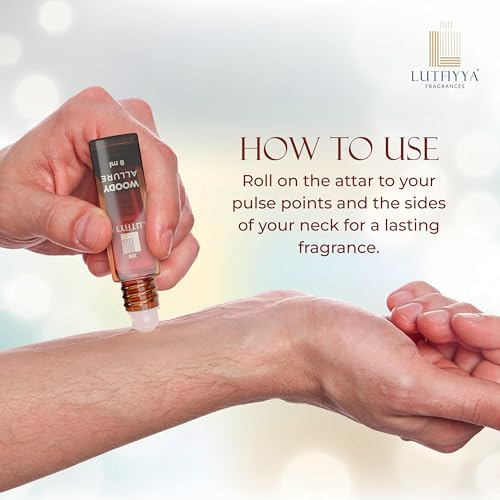 Image of Non-Alcoholic Attar Roll-On Perfume Oil (Pack of 2, 8ml Each) | Woody Allure & Lumina | Long Lasting Woody & Chocolate Fragrance | Unisex Gift Set