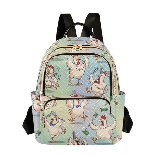 Sac à dos matelassé avec poignée en cuir style Chicken Insolite taille M pour femme