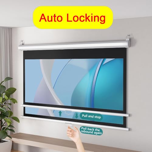 Pantalla Manual Retráctil 60" 16:9 con Bloqueo Automático miniatura 2