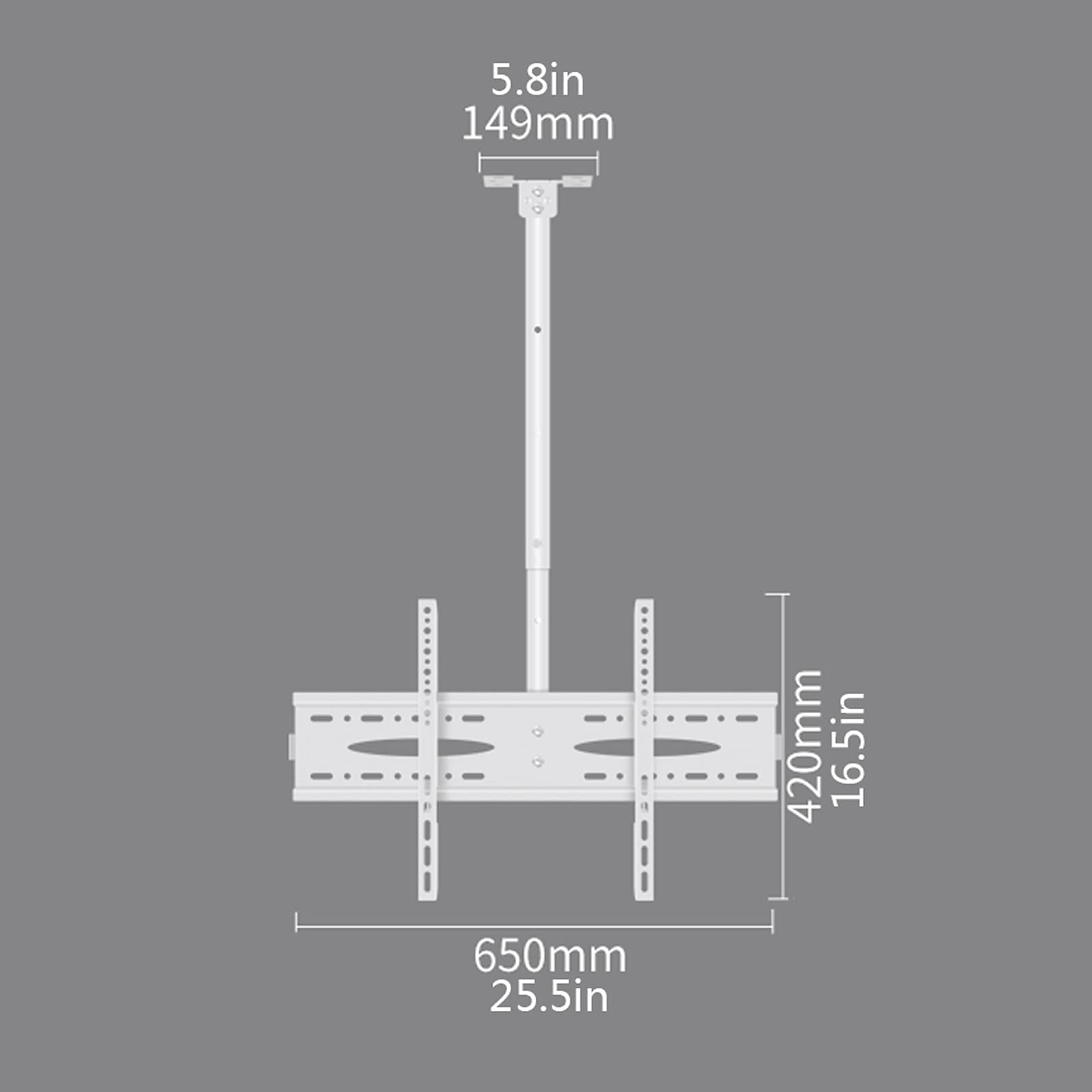 tv Stand bianca TV Hanger 40 "-60 "TV Supporto per soffitto Tilt RotazioneBracket Altezza regolabile TV Supporto per soffitto, max VESA 60. 0x400mm e tiene fino a 110 libbre .per casa, ufficio