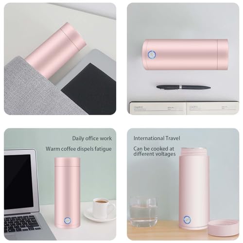 Tetera eléctrica portátil de acero inoxidable 400ml rosa miniatura 2