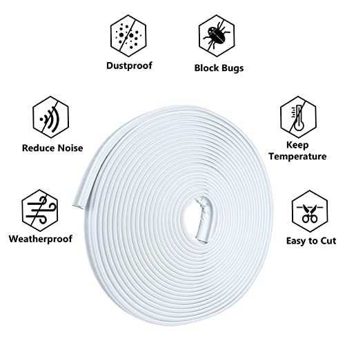 Trisiki 2023 Upgraded Weather Stripping Soundproof Door Seal Strip, V Shaped Foam Kerf Weather Stripping Door Frame For Doors Windows, Card Slot Installation Seals Large, 26 Ft #TOP5
