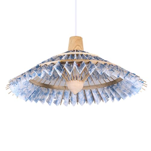 Lustre parapluie pour îlot de cuisine et grand plafonnier imprimé chinois