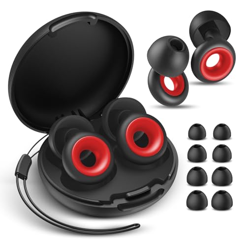 Tapones para los oídos, 30 dB para dormir, protección auditiva ultracómoda, reutilizables, protección auditiva diaria para el trabajo, viajes, sensibilidad al ruido, incluye caja de almacenamiento1